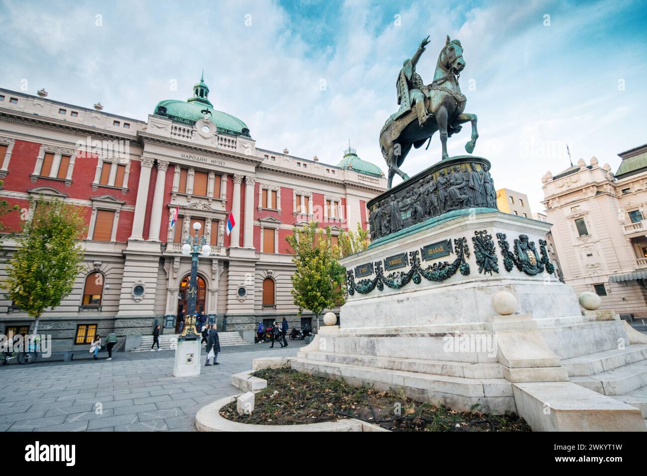 20. November 2023, Belgrad, Serbien: Berühmtes Nationalmuseum am zentralen Platz der Altstadt Stockfoto