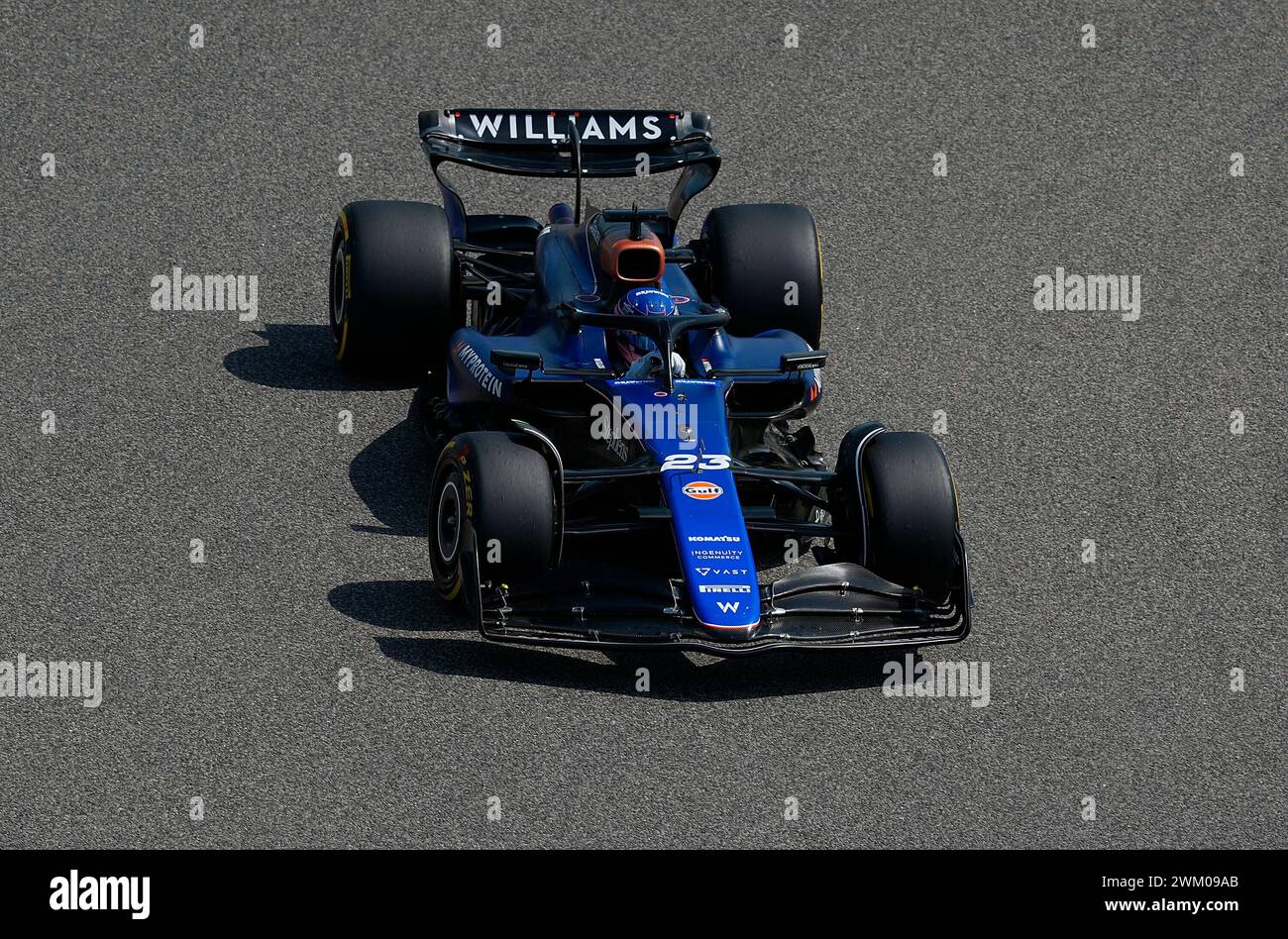 23. Februar 2024, Bahrain International Circuit, Sakhir, Formel-1-Testfahrten in Bahrain 2023, im Bild Alexander Albon (GBR), Williams Racing Stockfoto