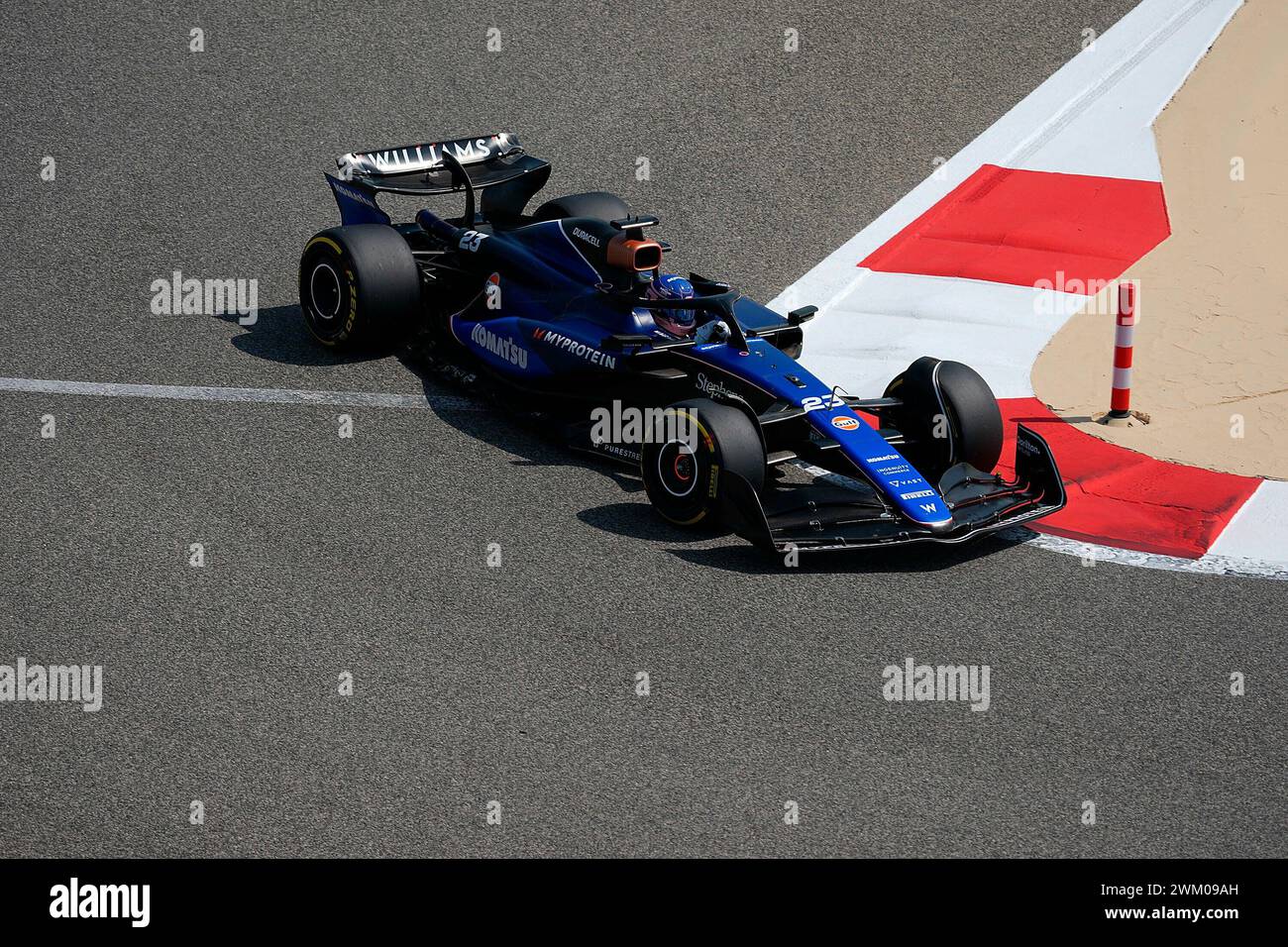 23. Februar 2024, Bahrain International Circuit, Sakhir, Formel-1-Testfahrten in Bahrain 2023, im Bild Alexander Albon (GBR), Williams Racing Stockfoto