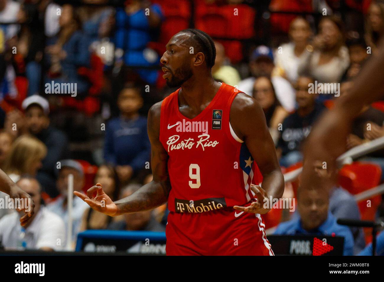 SAN JUAN, SAN JUAN Puerto Rico #9 Devon Reed FIBA AmeriCup 2025 Qualifikation (Fenster 1) Bahamas gegen Puerto Rico (Endstand: 88 Bahamas gegen 77 Puerto Rico) am 22. Februar 2024 in San Juan Puerto Rico. (Foto: Edgardo J. Medina Millán/SIPA USA) Credit: SIPA USA/Alamy Live News Stockfoto