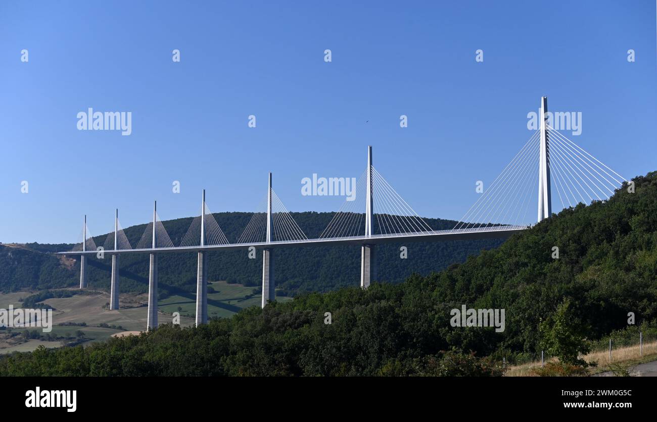 Das atemberaubende Viaduc de Millau in Frankreich Stockfoto