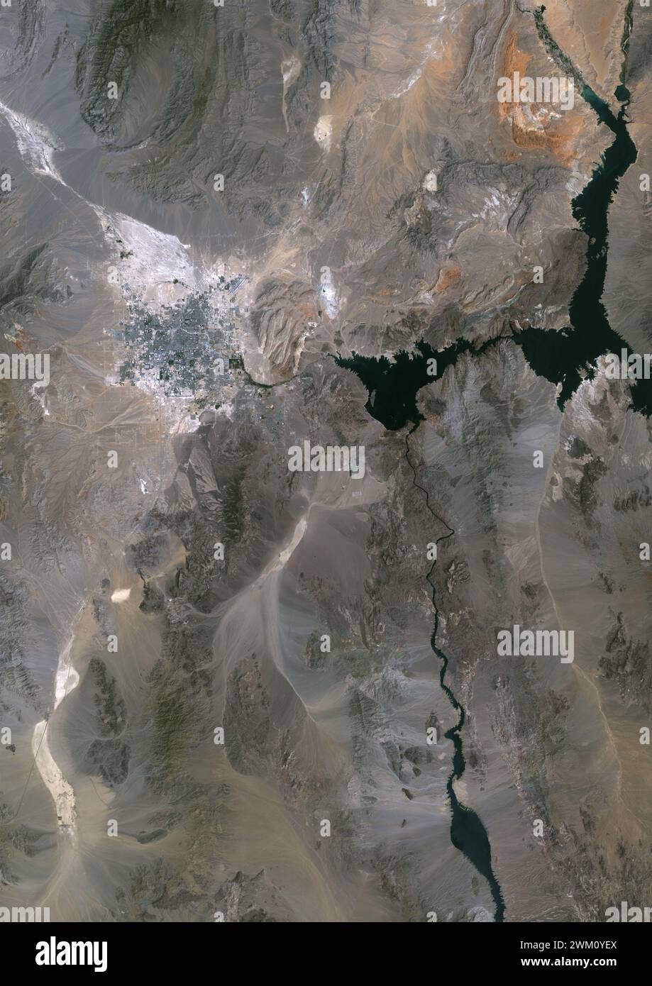 Farb-Satellitenbild von Las Vegas, Nevada im Jahr 1984. Stockfoto