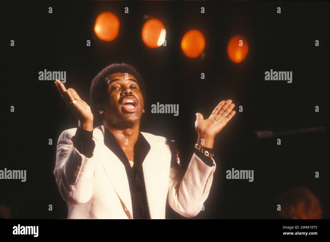 3824610 Ben E. King; (add.info.: Rom, um 1985. US-amerikanischer Soul-Pop-Sänger und Songwriter Ben E. King / Roma, 1985 ca. IL cantante Ben E. King); © Marcello Mencarini. Alle Rechte vorbehalten 2024. Stockfoto