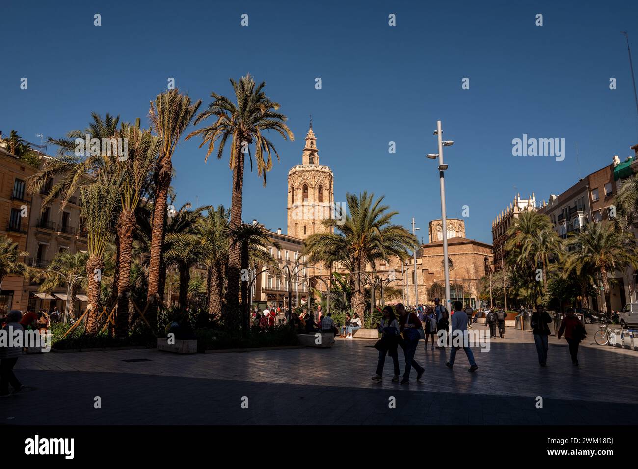 Valencia, 16. Februar 2024: Plaza de la Reina Stockfoto