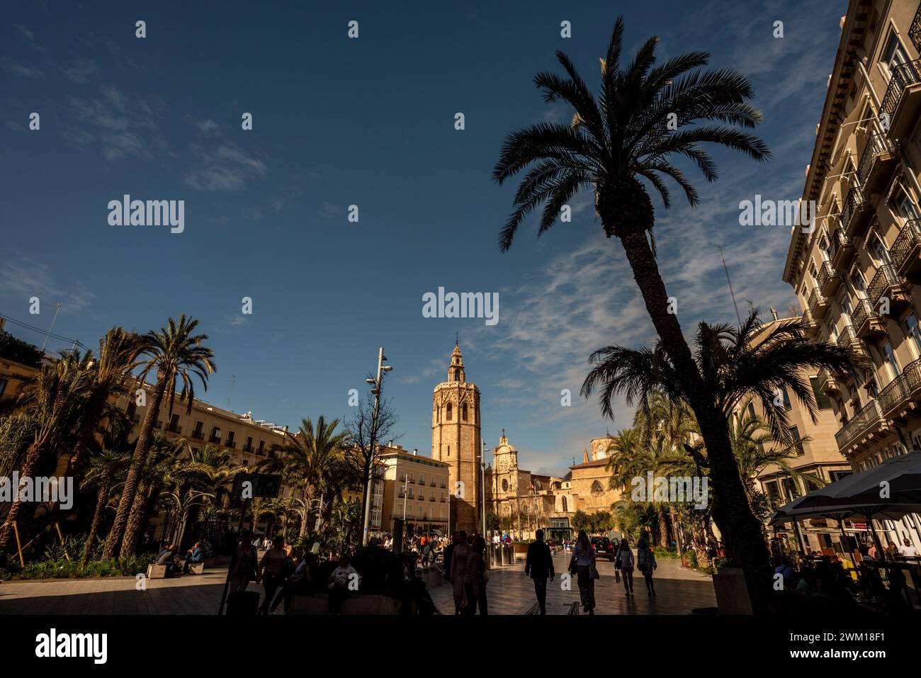 Valencia, 16. Februar 2024: Plaza de la Reina Stockfoto