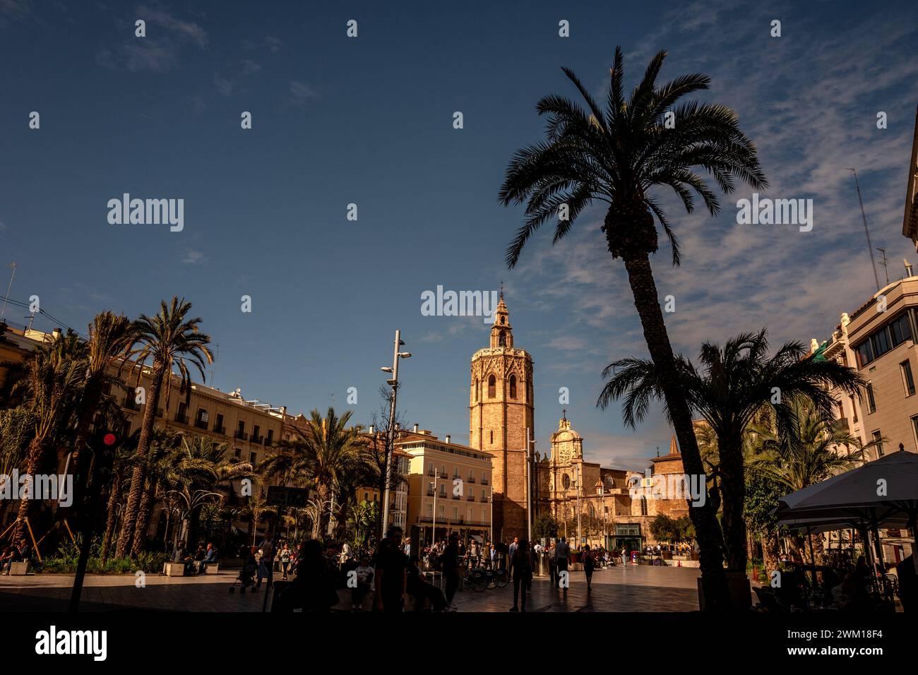 Valencia, 16. Februar 2024: Plaza de la Reina Stockfoto