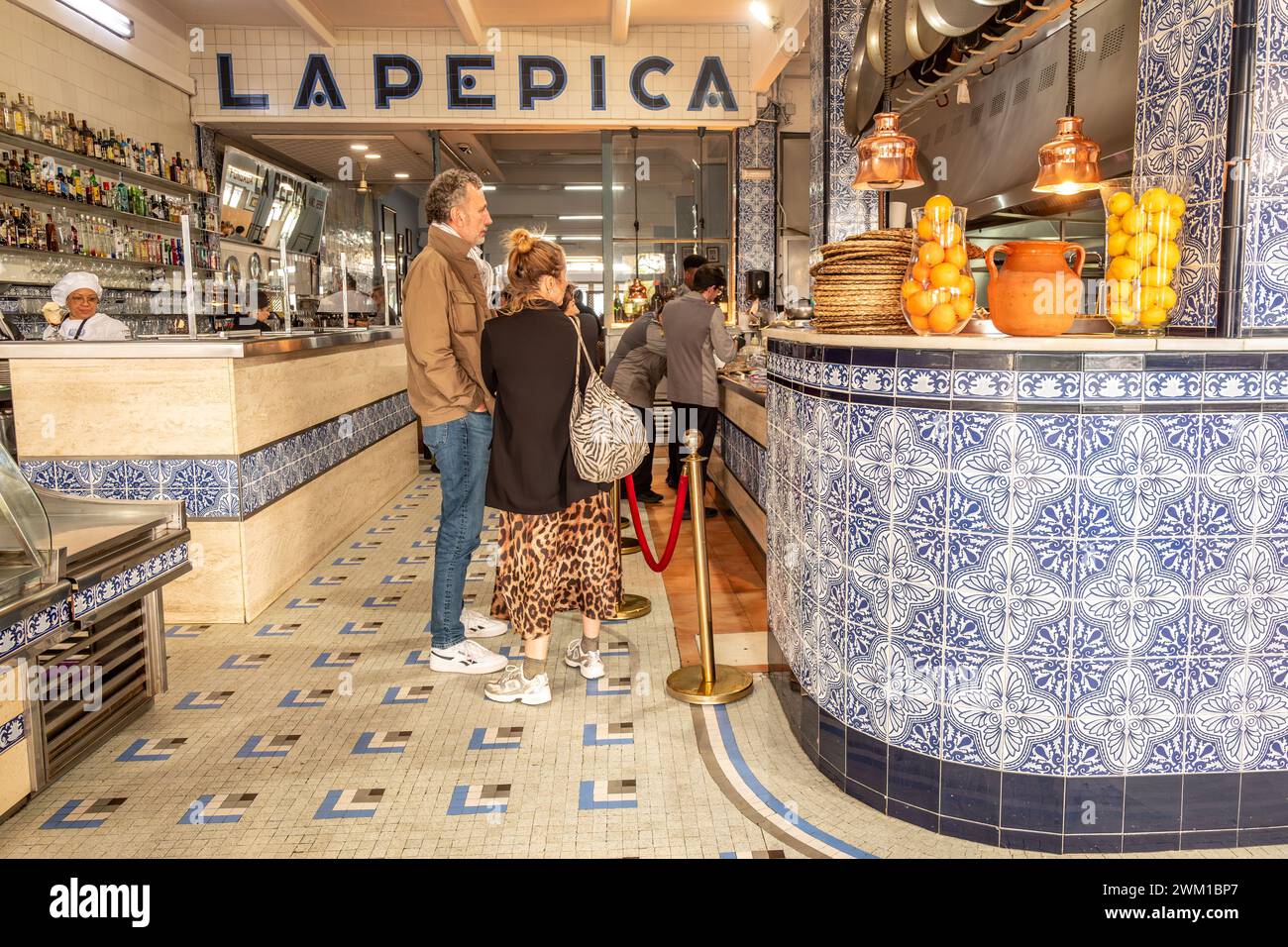 Valencia, 18. Februar 2024: Restaurant La Pepica Stockfoto