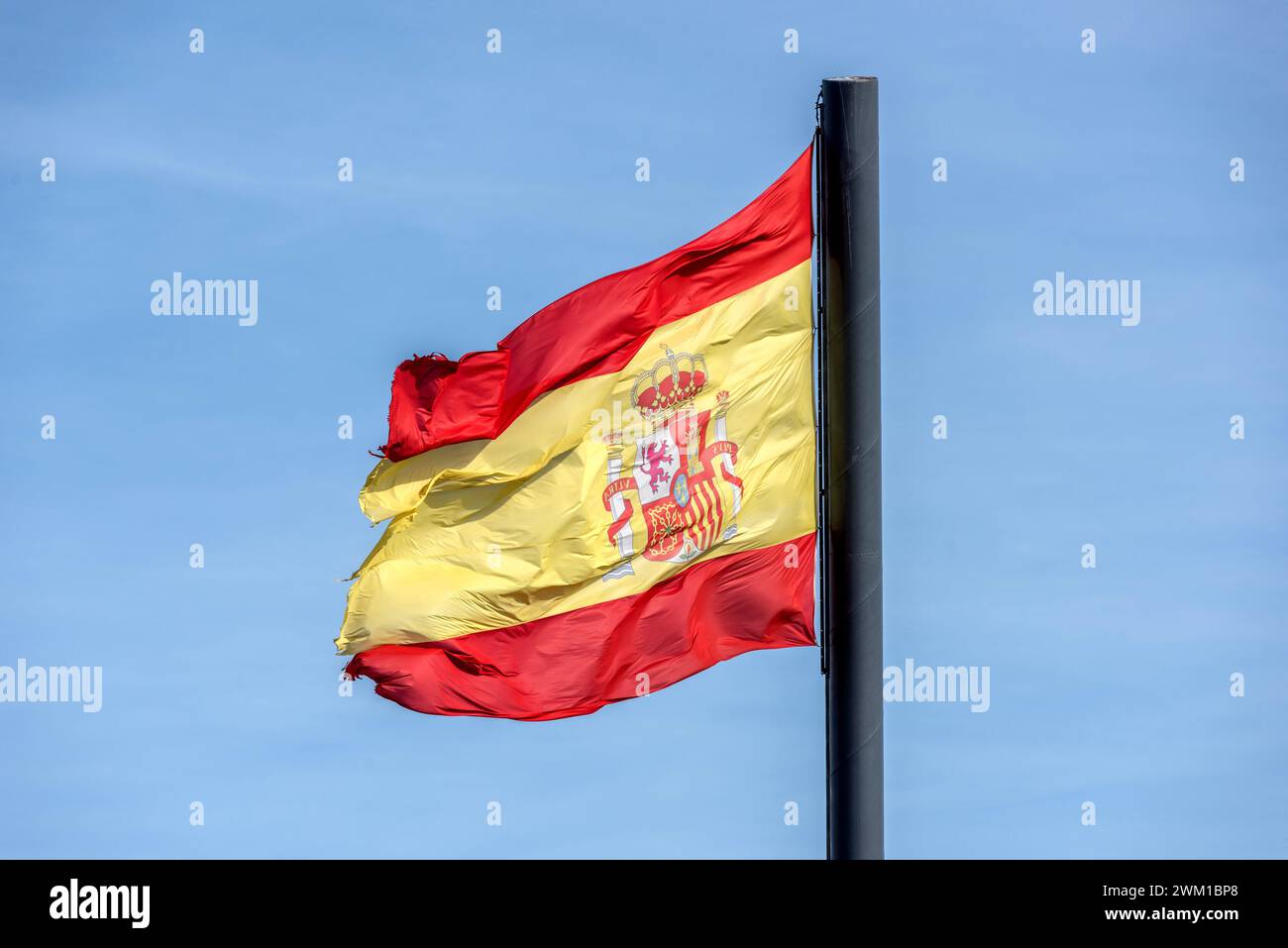 Valencia, 18. Februar 2024: Spanische Flagge Stockfoto