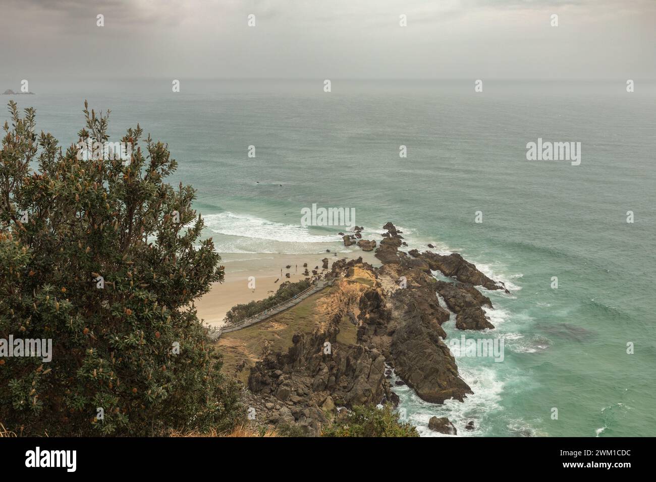 Blick auf den Pazifischen Ozean von Cape Byron, in der Nähe von Byron Bay, NSW, Australien. In der Nähe befindet sich der östlichste Punkt des australischen Festlandes. Stockfoto