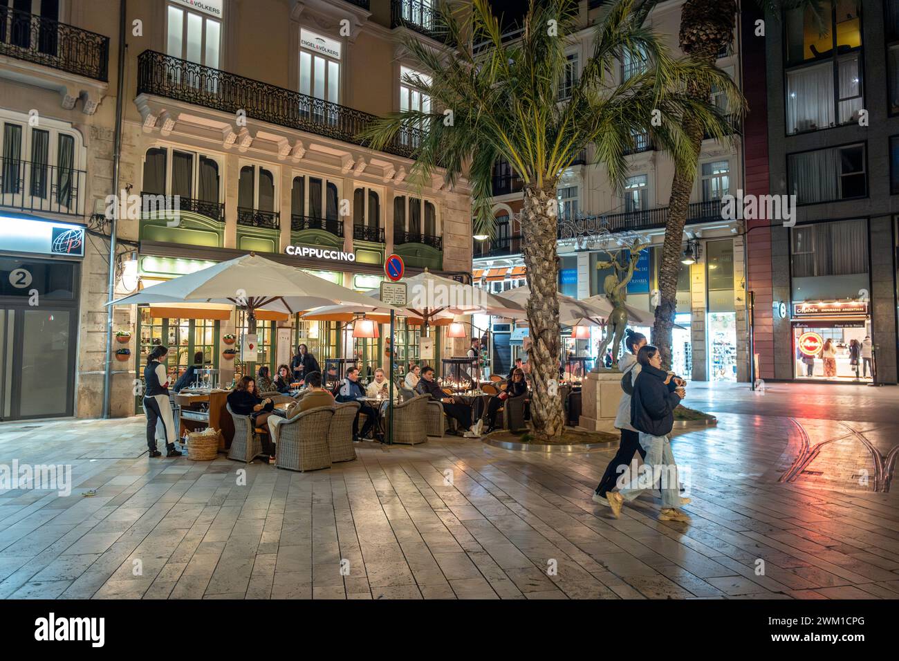 Valencia, 18. Februar 2024: Café Plac de la Reina Stockfoto