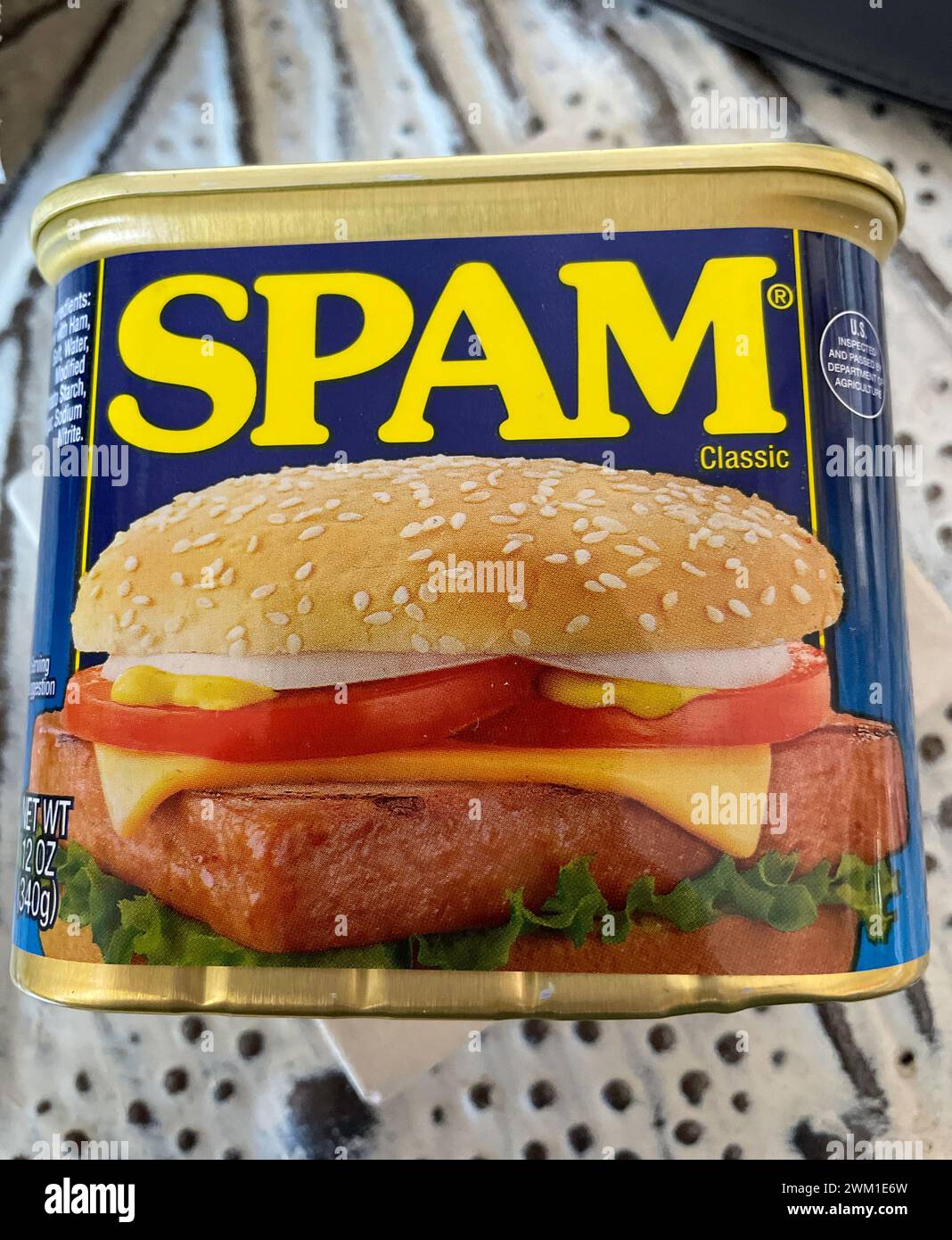 Dose mit Spam Luncheon Meat, USA Stockfoto