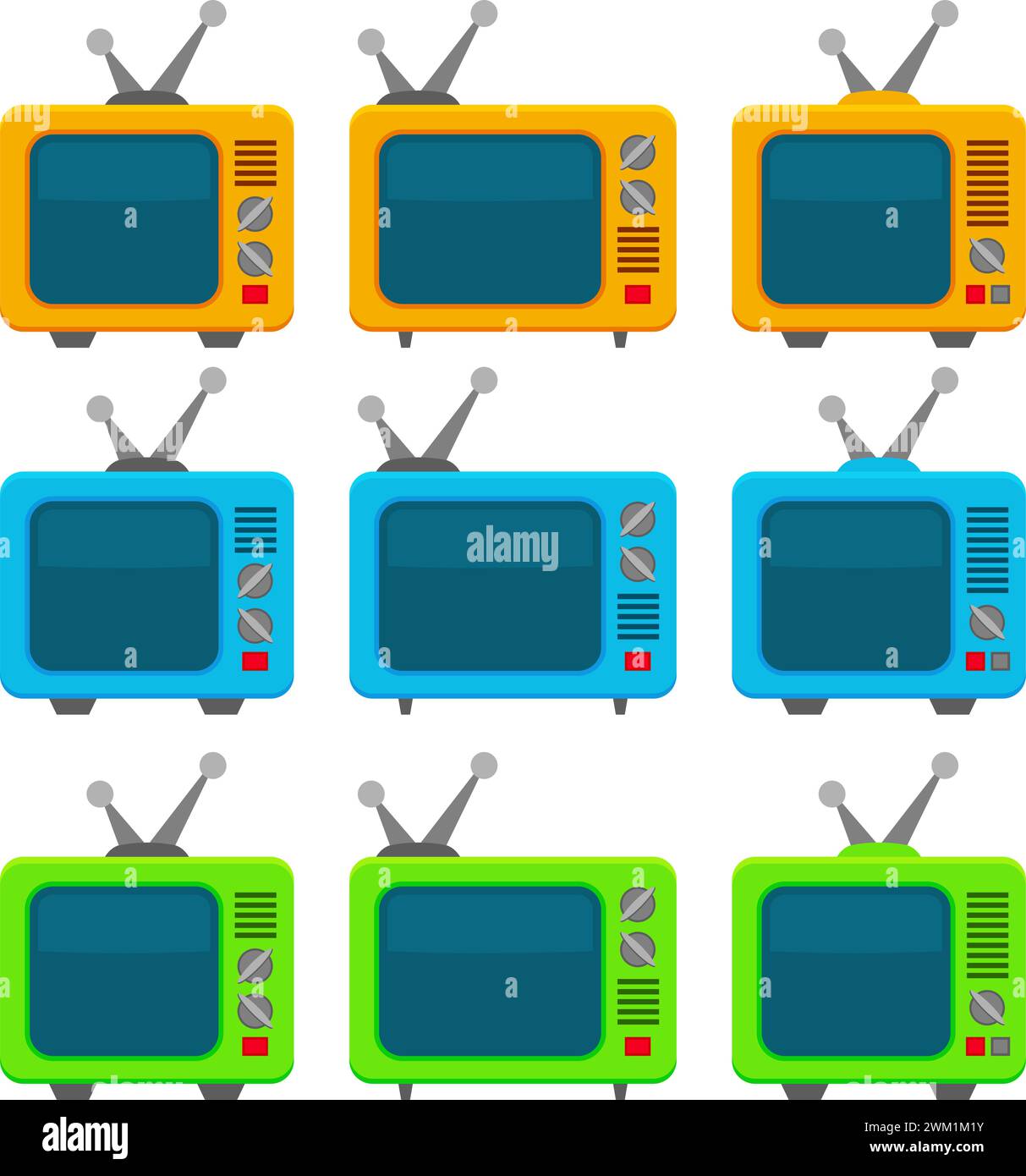Vektor-fernseher. Sammlung von Retro-fernsehern isoliert auf weißem Hintergrund Stock Vektor Vektor-fernseher. Sammlung von Retro-fernsehern isoliert auf weißem Hintergrund Stock Vektor