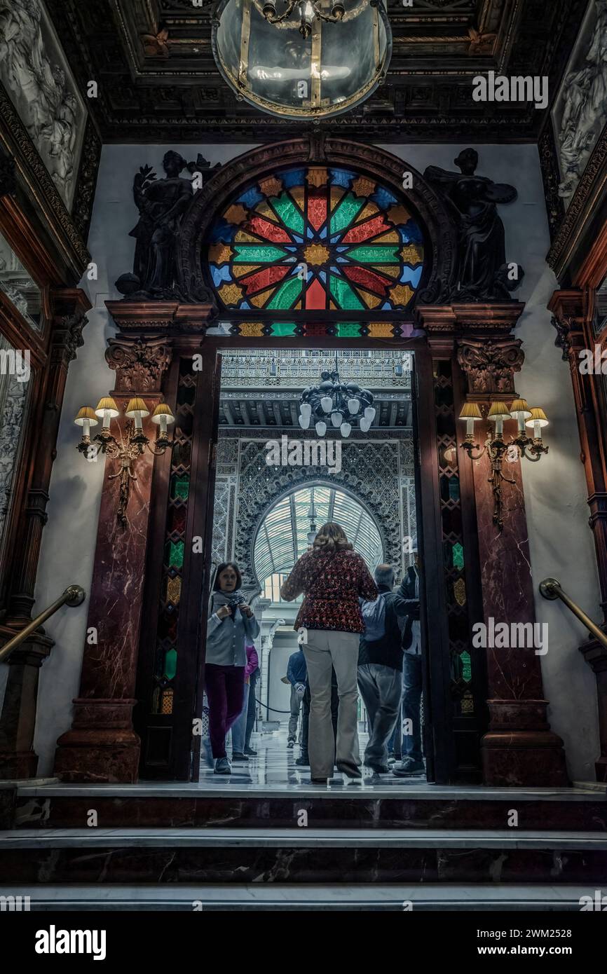 Das Real Casino von Murcia oder Casino de Murcia ist eines der emblematischsten Gebäude der Stadt mit dem gleichen Namen, Hauptstadt der Region Murcia. Stockfoto