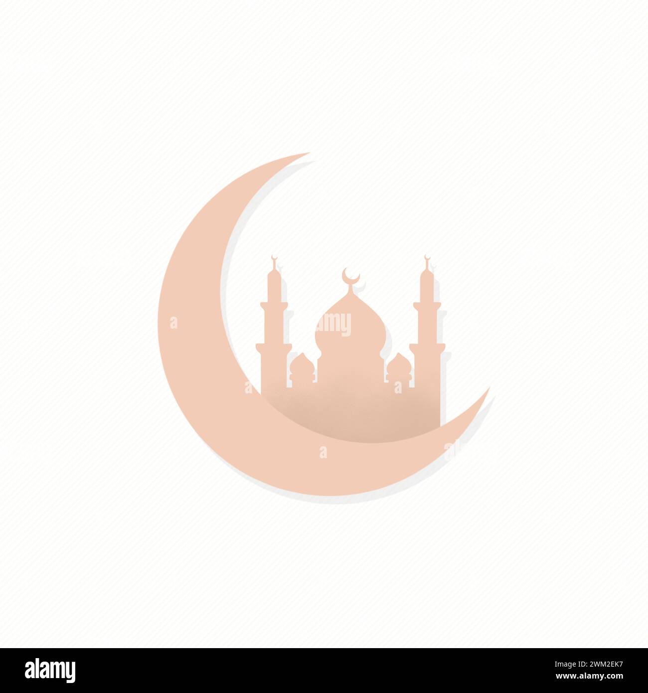 Ramadan-Grußkarte, Ramadan Kareem. Islamischer Hintergrund mit Moschee und Halbmond Stock Vektor