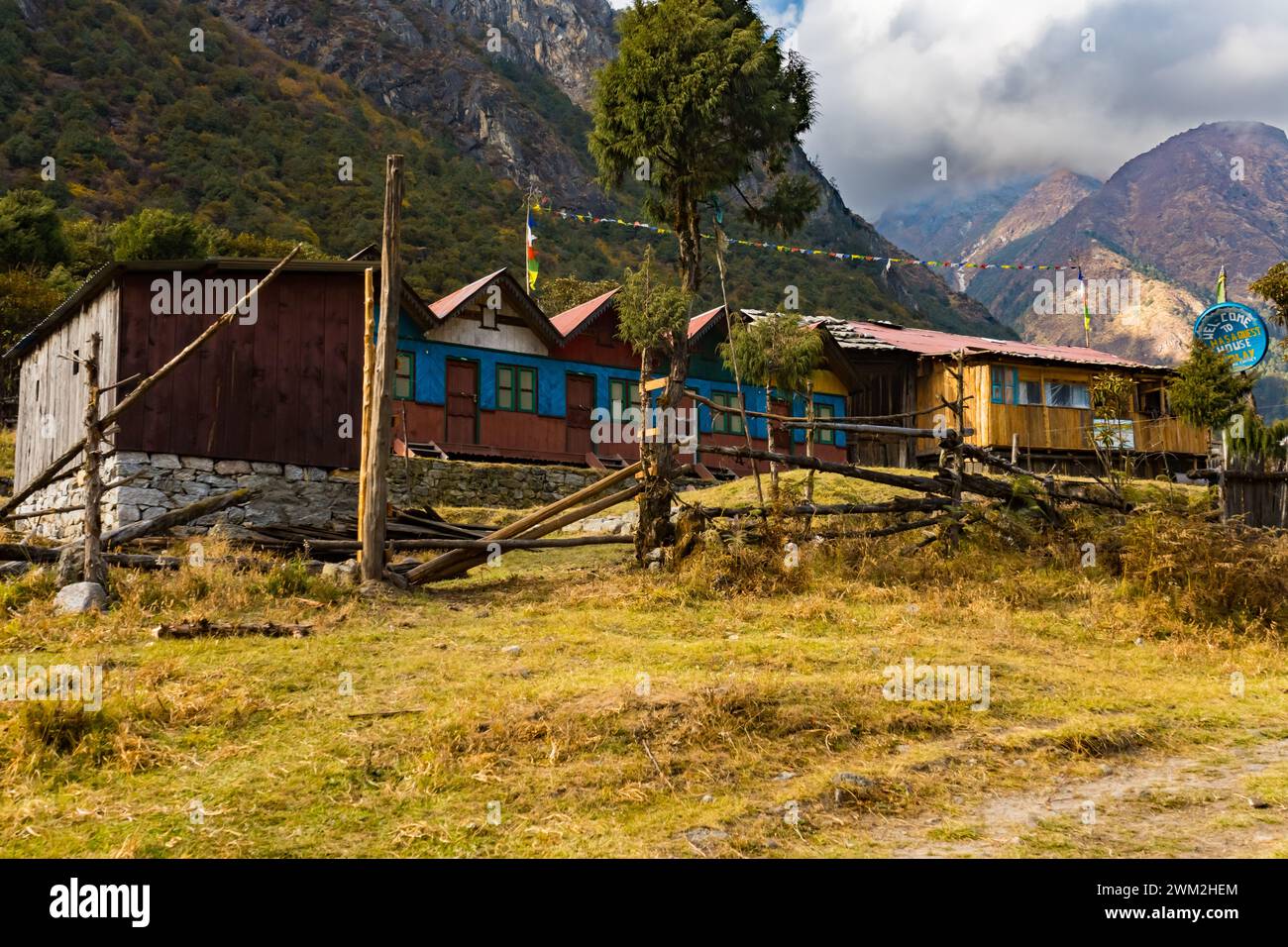 Wunderschöne Phaley Foley Village Community in der Himalaya Landschaft von Kanchenjunga, Taplejung, Nepal Stockfoto