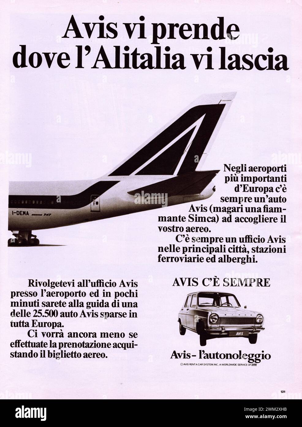 pubblicità di una vecchia rivista in italiano Stockfoto