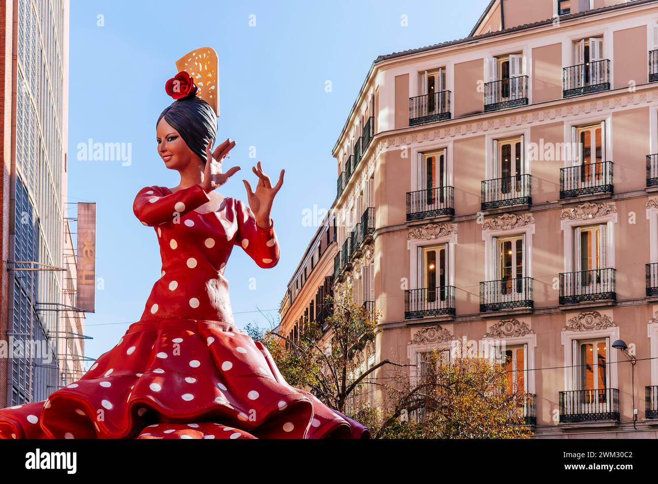 Der TV-Zigeuner. Riesige Puppe auf der Plaza de Callao. Madrid, Comunidad de Madrid, Spanien, Europa Stockfoto