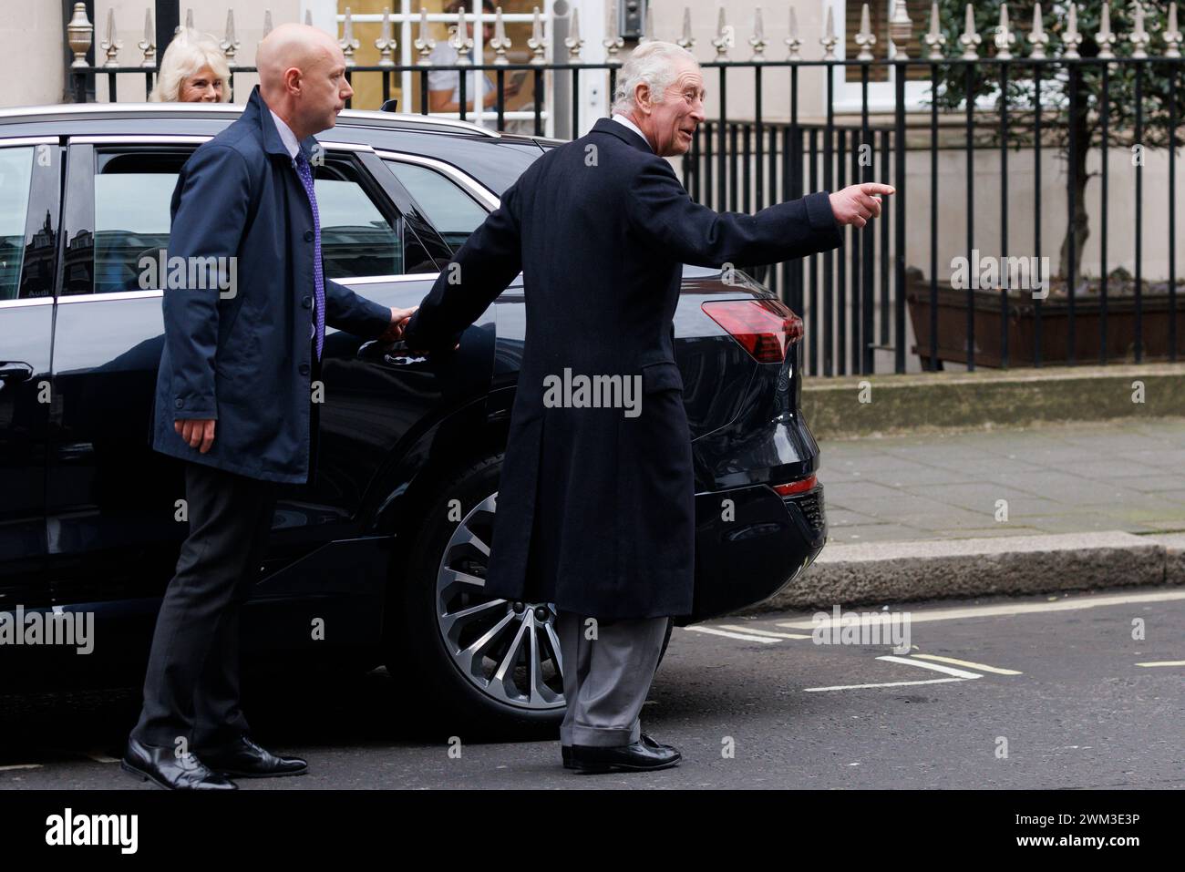 König Charles verlässt heute Nachmittag die Londoner Klinik mit Königin Camilla nach einer erfolgreichen Prostataoperation. Bild aufgenommen am 29. Januar 2024. © B Stockfoto