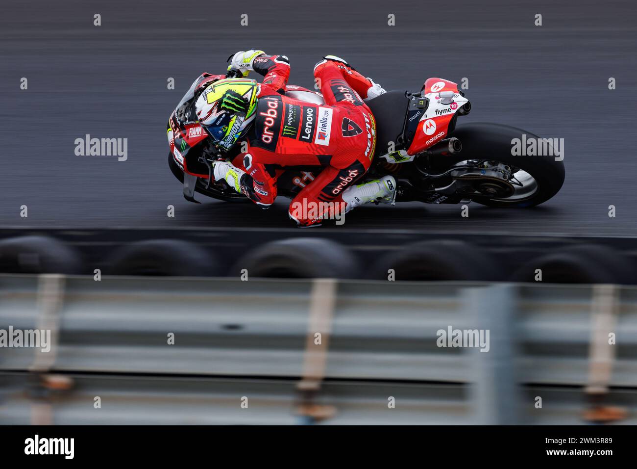 Phillip Island Grand Prix Circuit, 24. Februar 2024: Alvaro Bautista (ESP) aus Aruba.IT Racing Ducati Alvaro Bautista (ESP) aus Aruba.IT Racing Ducati im RP3 während der Superbike-Weltmeisterschaft 2024. Corleve/Alamy Live News Stockfoto