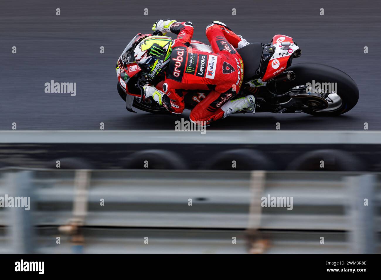 Phillip Island Grand Prix Circuit, 24. Februar 2024: Alvaro Bautista (ESP) aus Aruba.IT Racing Ducati Alvaro Bautista (ESP) aus Aruba.IT Racing Ducati im RP3 während der Superbike-Weltmeisterschaft 2024. Corleve/Alamy Live News Stockfoto