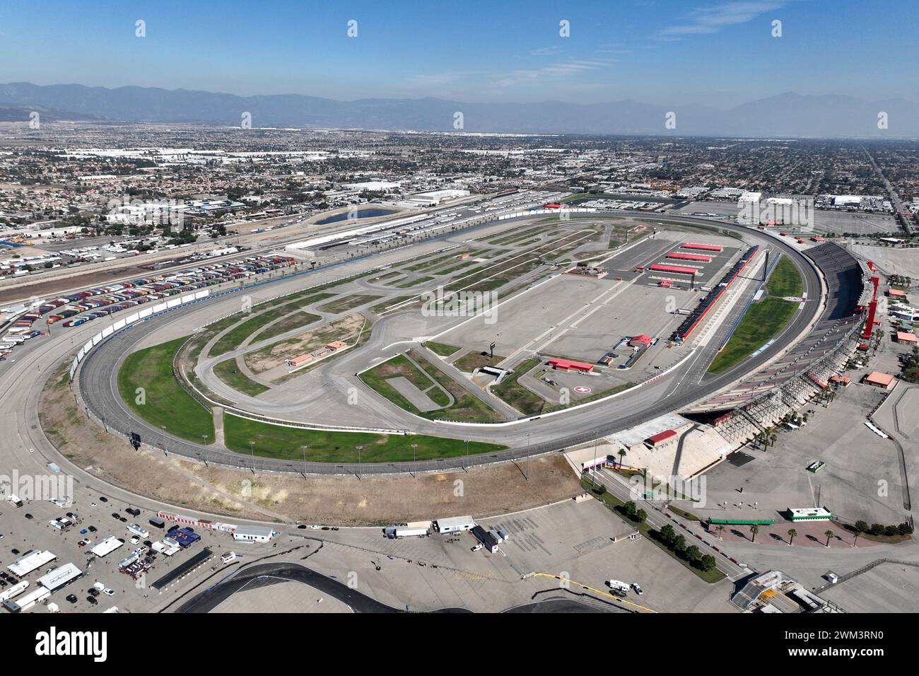 Eine allgemeine Gesamtansicht des Auto Club Speedway, Freitag, 21. Oktober 2022, in Fontana, Kalif. Stockfoto