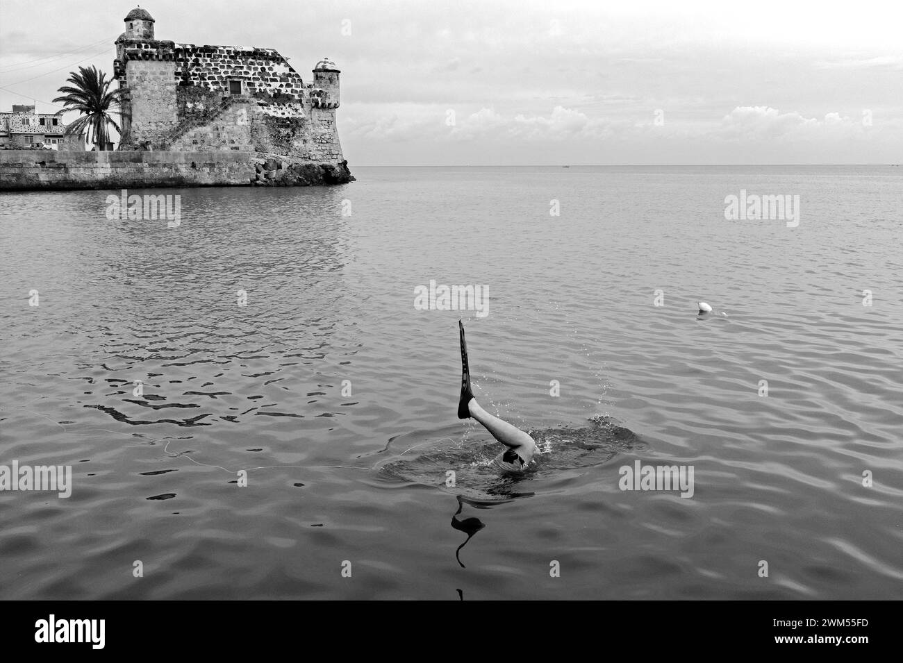 Taucher in der Cojimar Bay Stockfoto