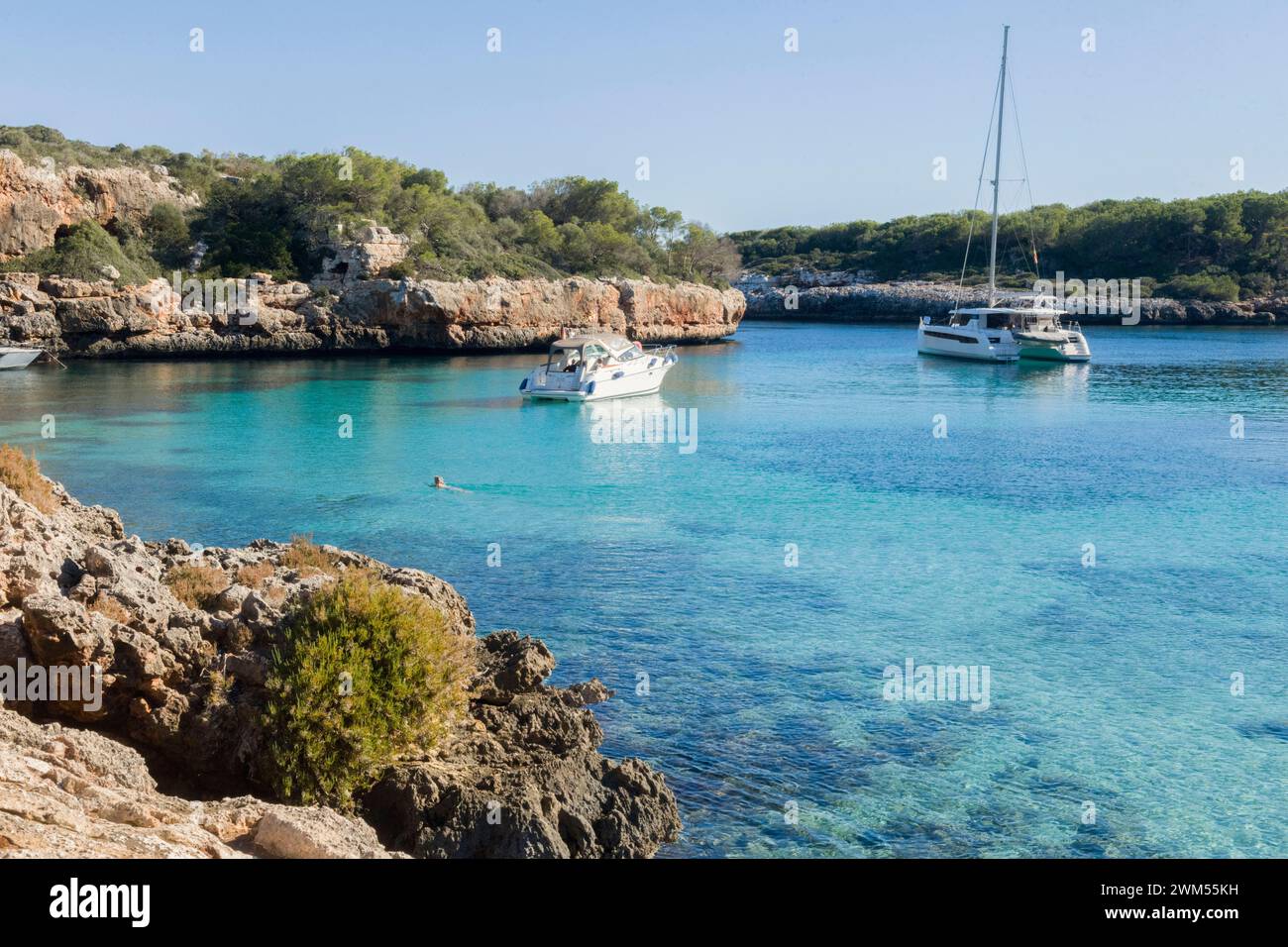 Cala Sa Nau, Mallorca Stockfoto