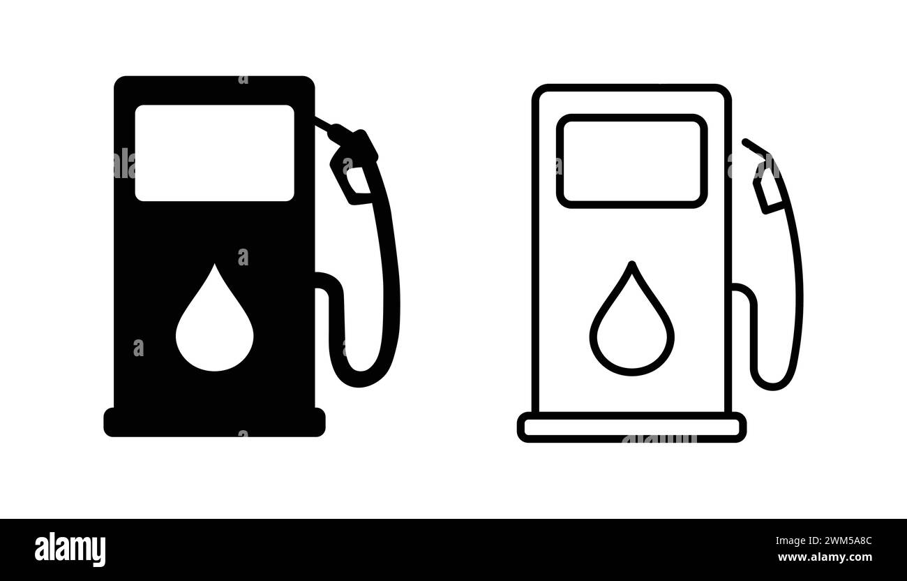 Symbolgruppe Tankstelle. Schild Kraftstoffpumpe. Vektor-Illustration Der Tankstelle. Öl Nachfüllen. Tanksymbol Stock Vektor