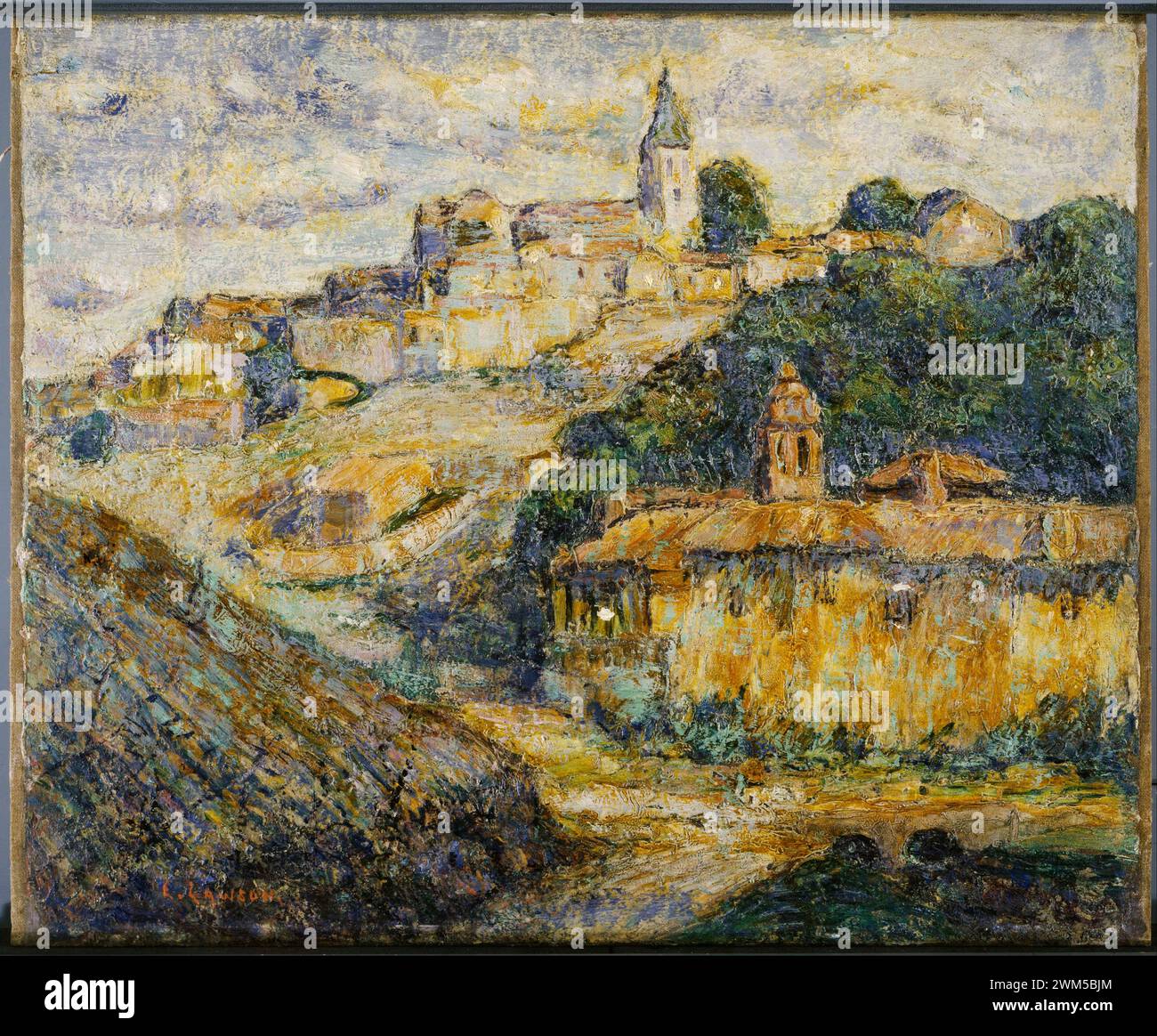 Ernest Lawson Landschaftsmalerei, Dämmerung in Spanien, Öl auf Leinwand montiert, vor 1939 Stockfoto