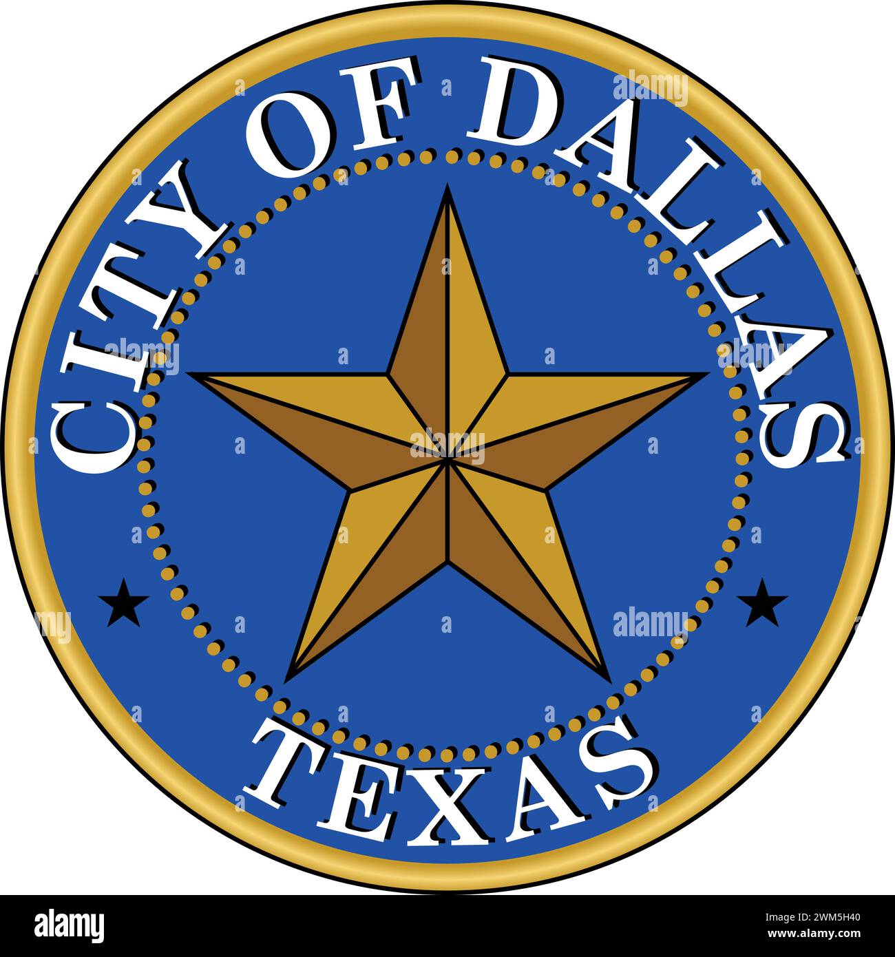 Wappen der US-Stadt DALLAS, TEXAS Stock Vektor