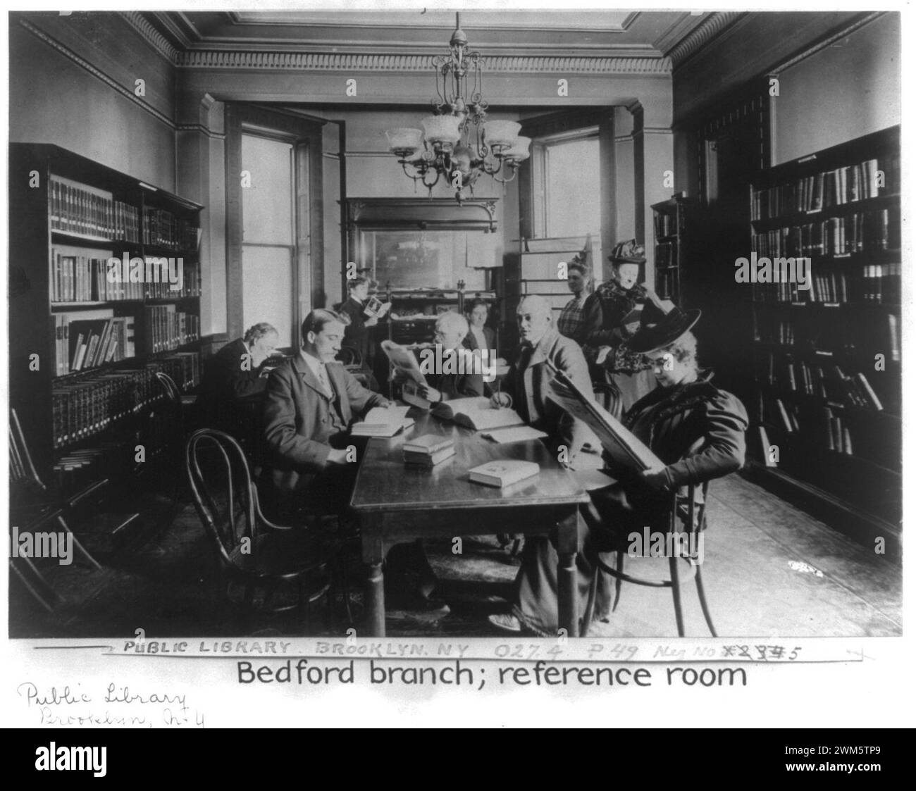 Bedford Branch, room, Public Library, Brooklyn, NY. Stockfoto