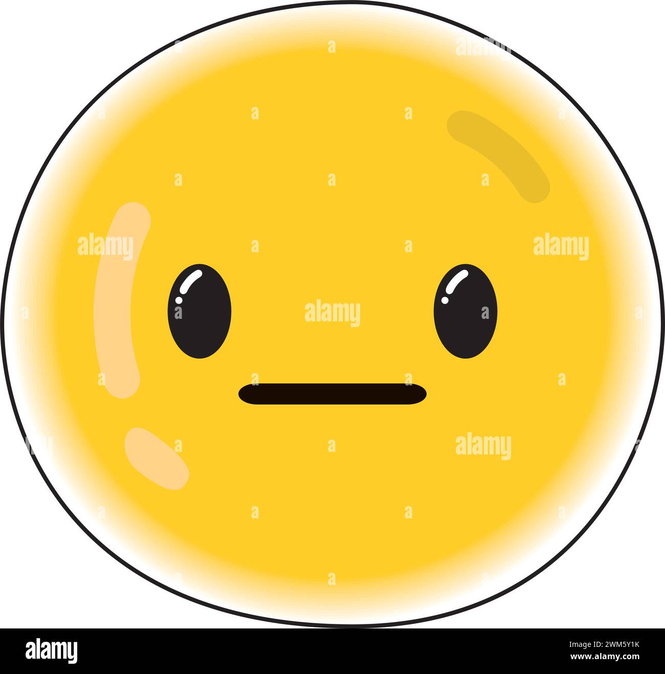 Niedliches emotionloses Emoji-Symbol Vektor Stock Vektor