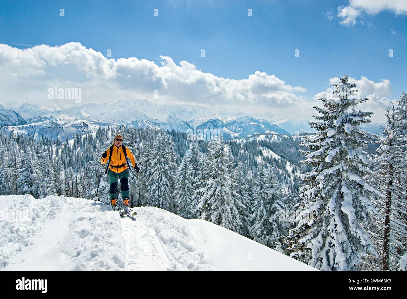 Skitour zum Wertacher Horn in den Allgäuer Alpen Stockfoto