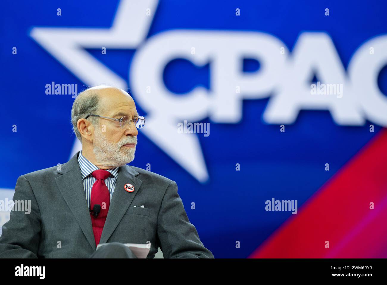 Maryland, USA. Februar 2024. Frank Gaffney bei der Konservativen Politischen Aktionskonferenz 2024 in National Harbor, Maryland, USA, am Samstag, den 24. Februar, 2024. Vermerk: Annabelle Gordon /CNP /MediaPunch Vermerk: MediaPunch Inc/Alamy Live News Stockfoto