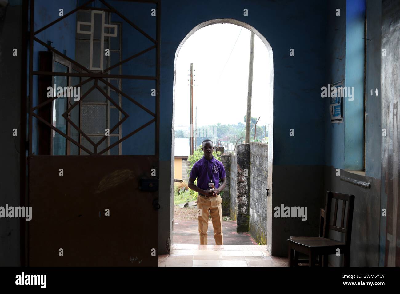 Allgemeine Ansichten der St. Paul's Cathedral Church, Teil der anglikanischen Diözese Bo in Sierra Leone mit Bischof, Revd Soloman Scott-Manga. Stockfoto