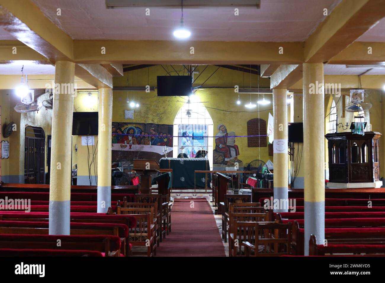 Allgemeine Ansichten der St. Paul's Cathedral Church, Teil der anglikanischen Diözese Bo in Sierra Leone mit Bischof, Revd Soloman Scott-Manga. Stockfoto