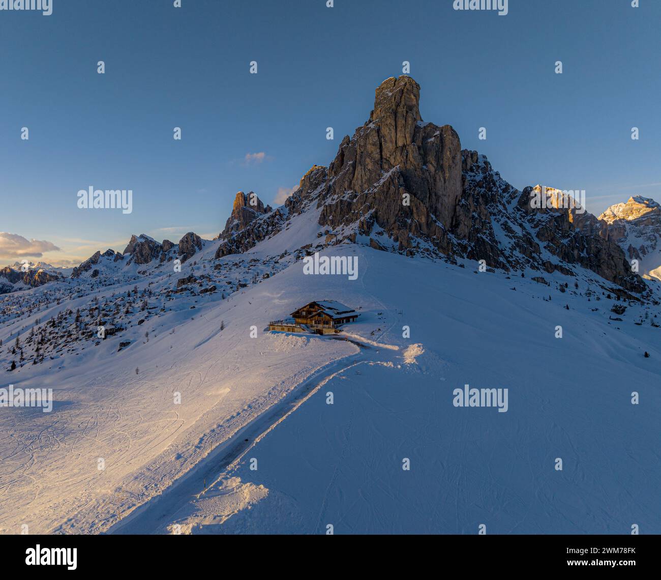 Weißer Passo Giau Stockfoto