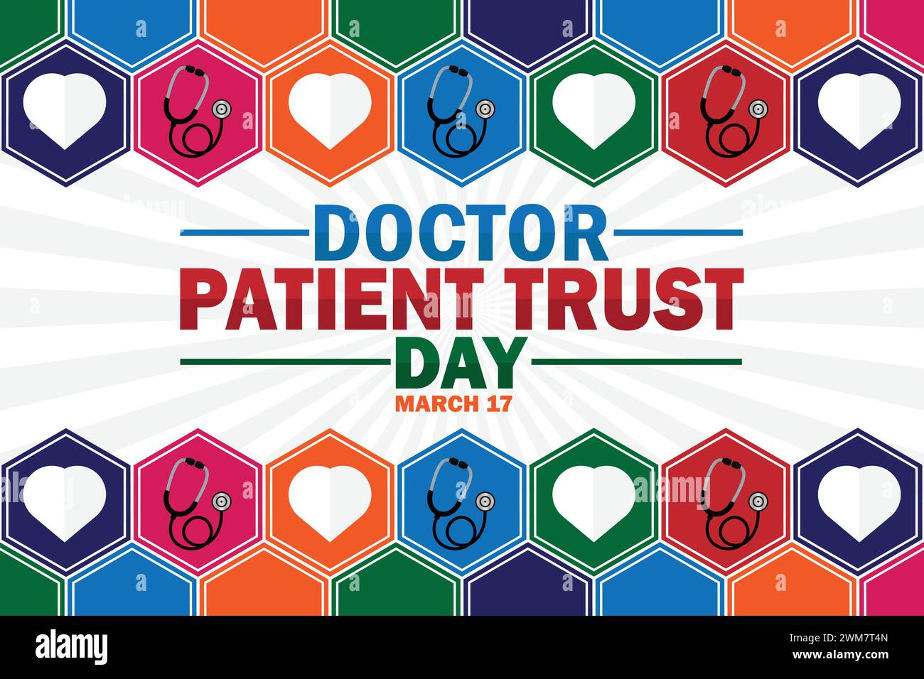 Hintergrundbild zum Doctor Patient Trust Day mit Typografie. Doctor Patient Trust Day, Hintergrund Stock Vektor