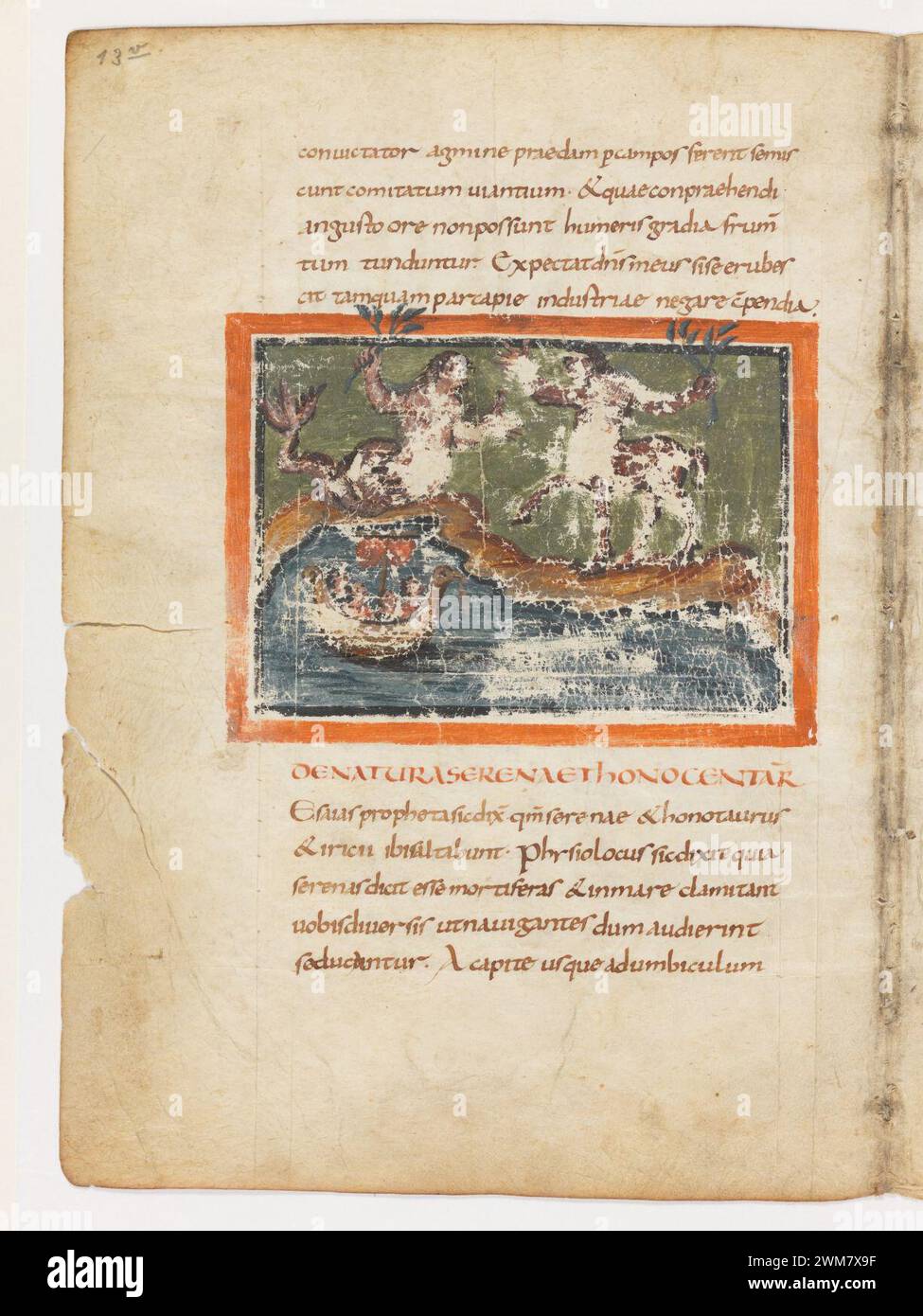 Csb. 318, f. 13v – Physiologus Bernensis. Stockfoto