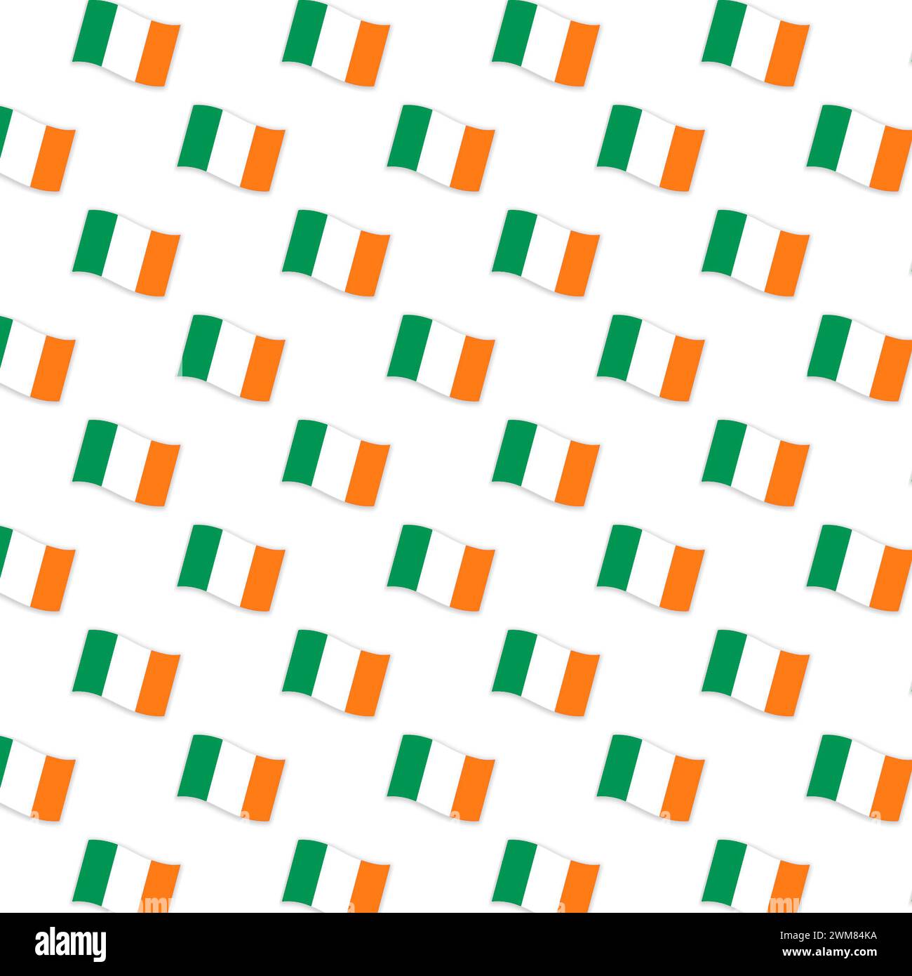 Irisches Flaggenmuster. Illustration zum St. Patrick's Day Stockfoto