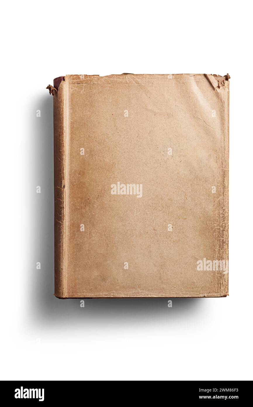 Altes Buch, isoliert auf weißem Hintergrund Stockfoto