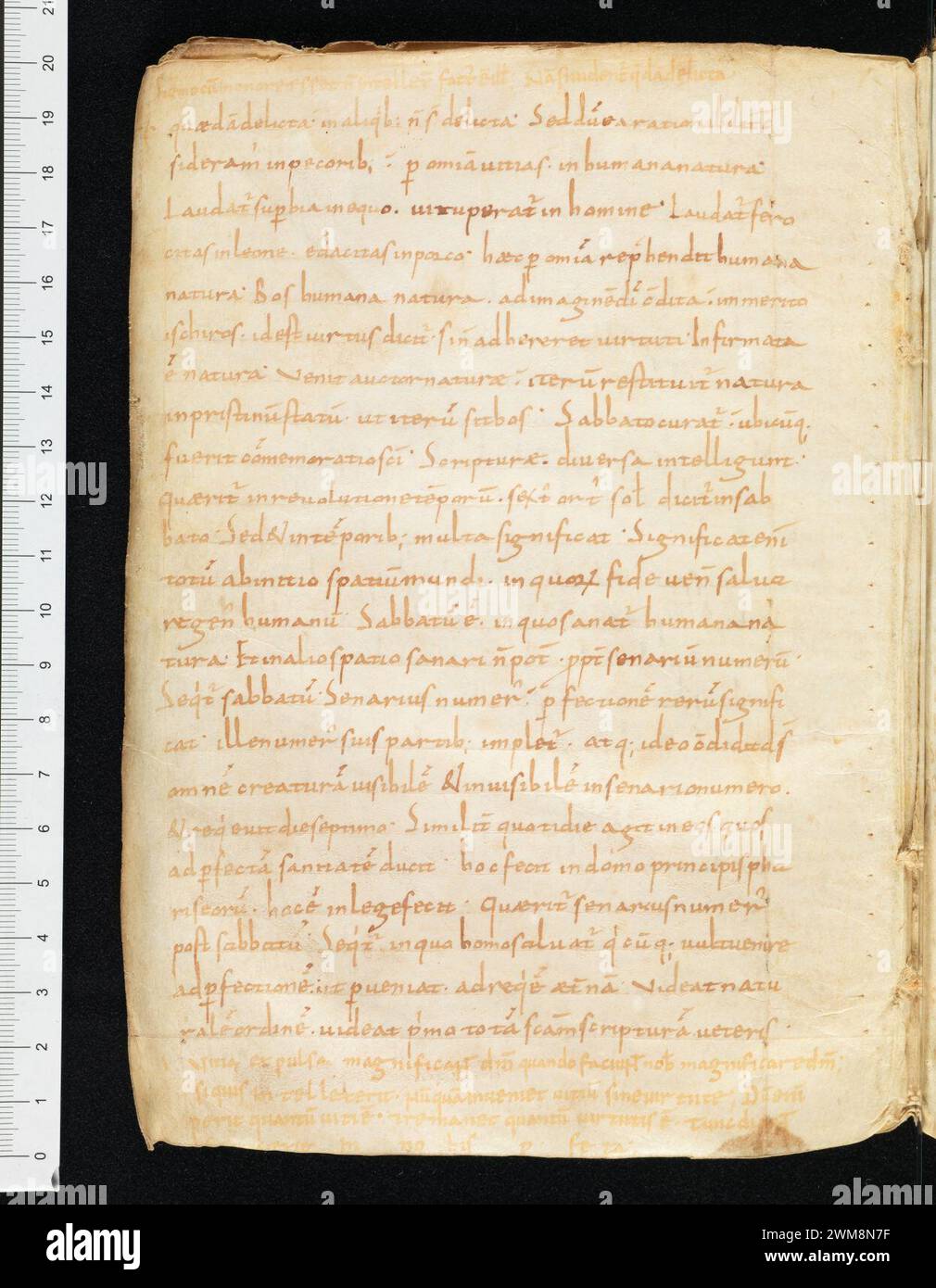 Csb. A 91.2, f. 5v – Augustinus Retractationes, Texte über die Evangelienexegese, Opus incertum de virtutibus et vitiis (Fragment). Stockfoto