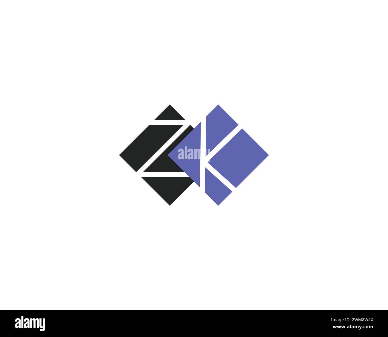 Kreative Letter ZK Logo Design Vektorvorlage Stock Vektor