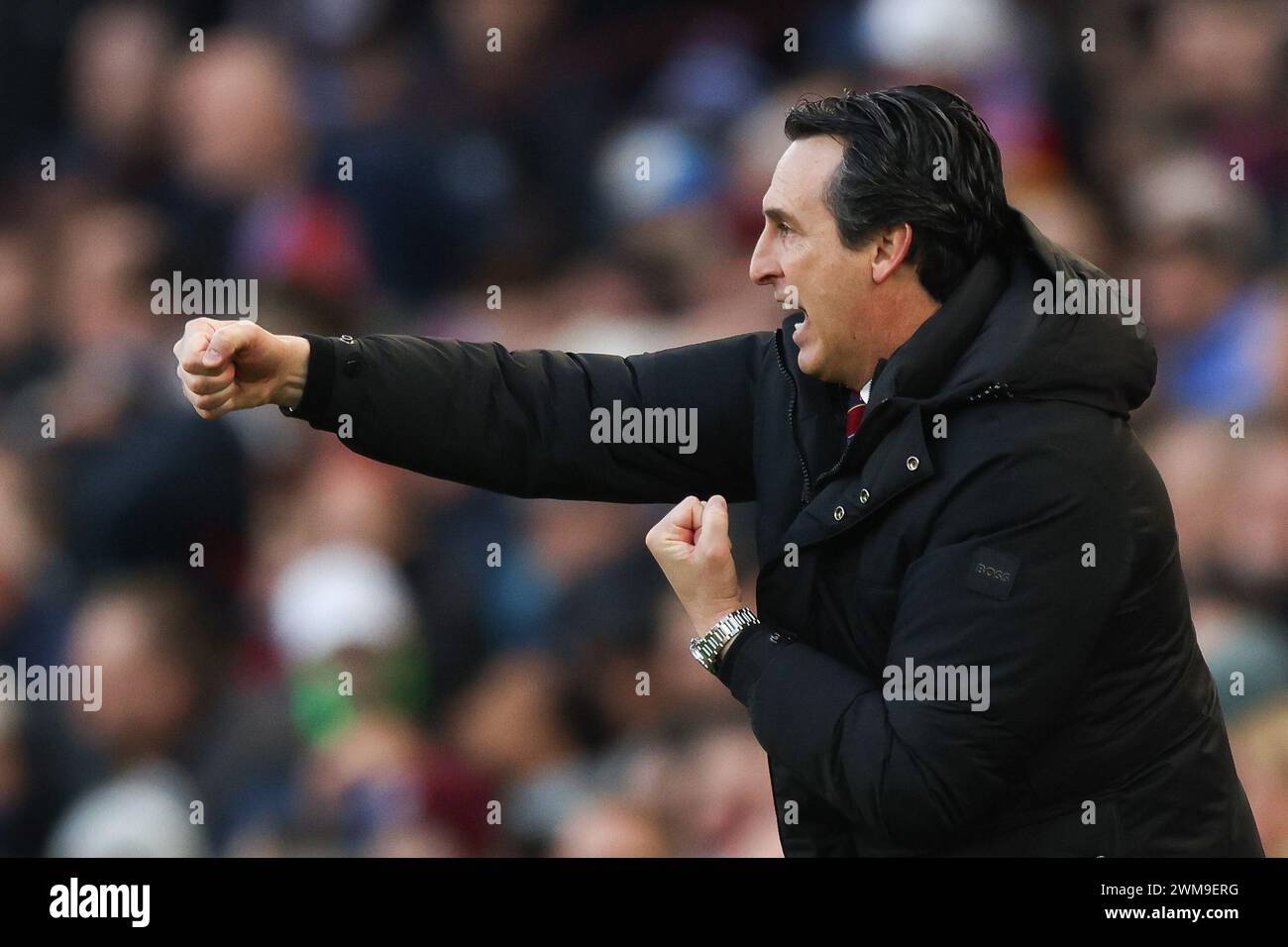 Birmingham, Großbritannien. Februar 2024. Aston Villa Manager Unai Emery während des Premier League Spiels im Villa Park, Birmingham. Der Bildnachweis sollte lauten: Gary Oakley/Sportimage Credit: Sportimage Ltd/Alamy Live News Stockfoto