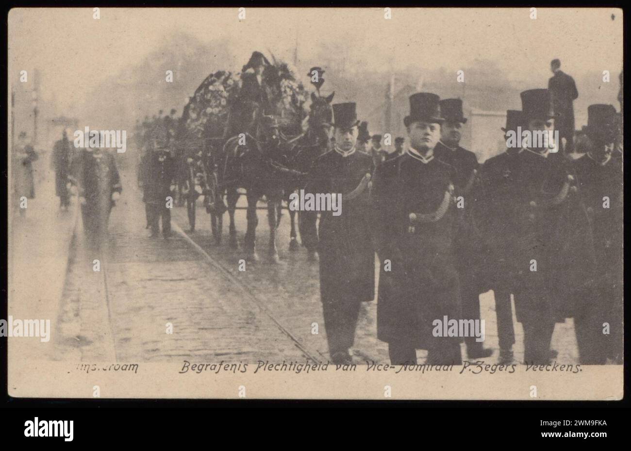 BevolkingOverlijden. Begrafenis Plechtigheid van Vize-Admiraal P. Zegers Veeckens, Stockfoto