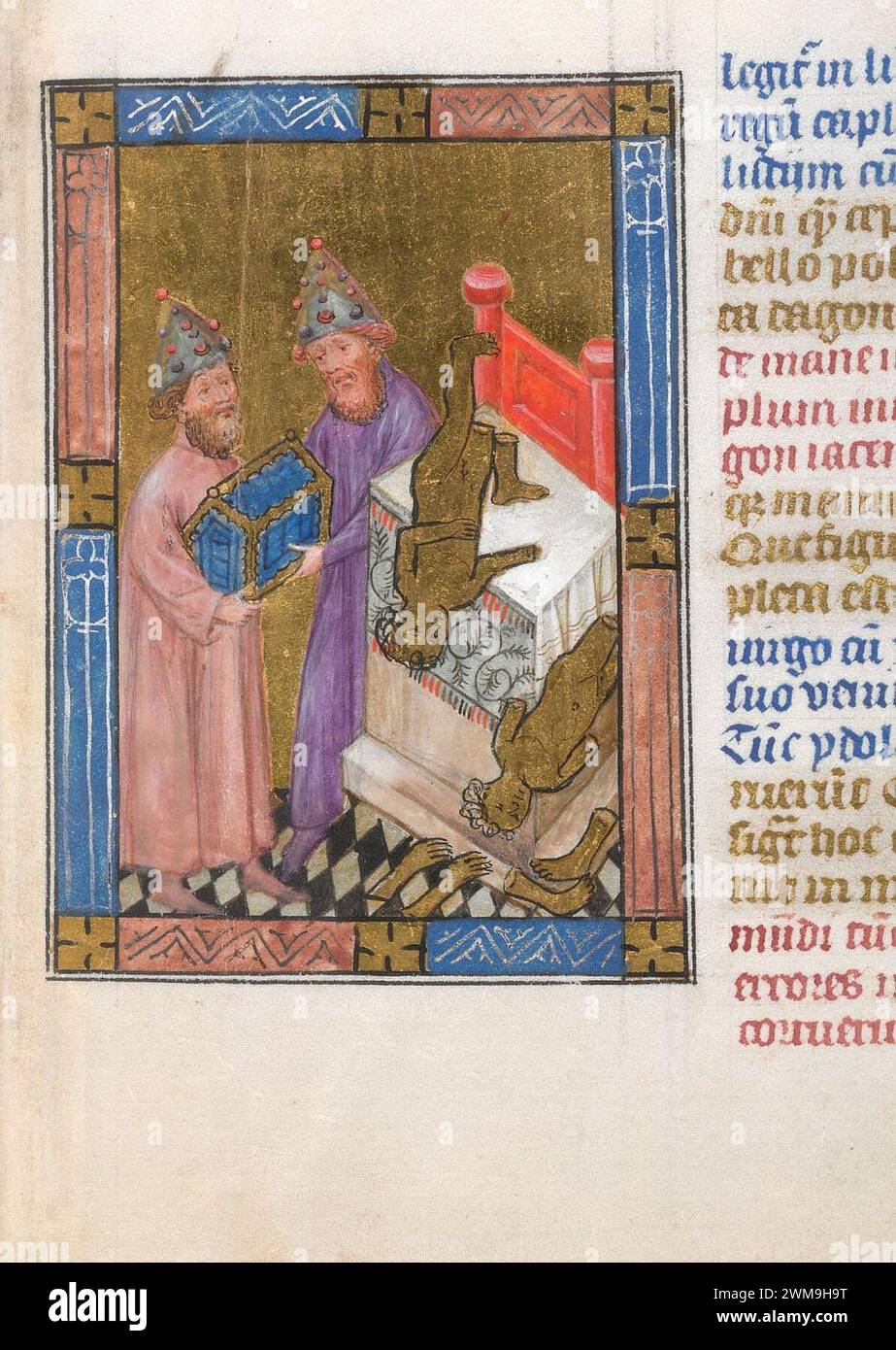 Biblia pauperum - King's 5 - Folio 5 - Idols. Stockfoto