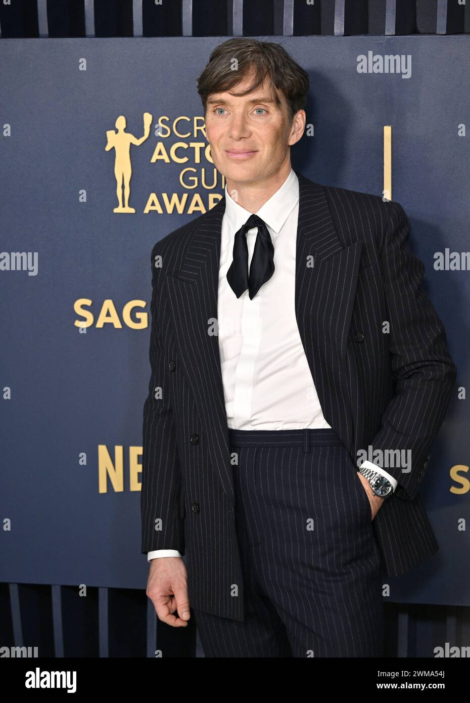 Los Angeles, USA. Februar 2024. Los Angeles, Usa. Februar 2024. Cillian Murphy nimmt am Samstag, den 24. Februar 2023, an den 30. Jährlichen sag Awards im Shrine Auditorium and Expo Hall in Los Angeles, Kalifornien, Teil. Foto: Chris Chew/UPI Credit: UPI/Alamy Live News Credit: UPI/Alamy Live News Stockfoto