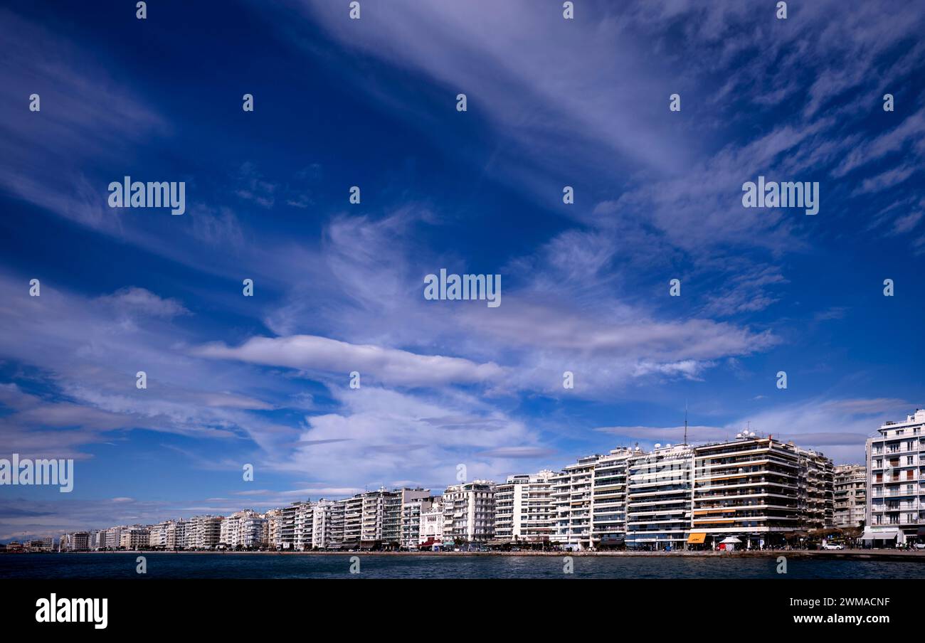 Skyline, Uferpromenade, Thessaloniki, Mazedonien, Griechenland Stockfoto