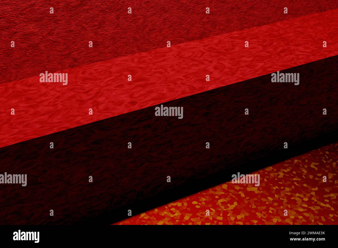 Abstrakte 3D-Kurve der roten und braunen Linie Stockfoto