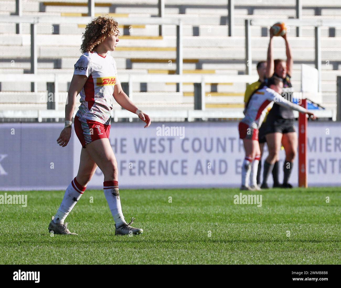 Exeter, Devon, Großbritannien. Februar 2024. Allianz Premiership Women's Rugby: Exeter Chiefs gegen Harlequins Women in Sandy Park, Exeter, Devon, Großbritannien. Im Bild: Ellie Kildunne Credit: Nidpor/Alamy Live News Stockfoto